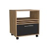 Sapphtopaz Modern Nightstand with Drawer and Open Shelf Wood Side Table with Handle and Legs Night Stand for Bedroom, Living Room - 3 of 4