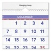 Deluxe Three-Month Reference Wall Calendar, Vertical Orientation, 12 x 27, White Sheets, 14-Month: Dec 2024 to Jan 2026 - 2 of 3