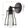 5.13" Metal Evelyn Vanity Wall Light Black - JONATHAN Y: Industrial Edison Bulb Bath Sconce - 4 of 4
