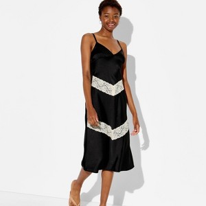 Vestido midi de encaje y satén para mujer - Wild Fable™