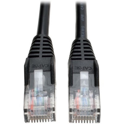 Tripp Lite 50ft Cat5e / Cat5 Snagless Molded Patch Cable RJ45 M/M Black 50' - 50ft - 1 x RJ-45 Male - 1 x RJ-45 Male - Black