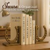 Huntley Horse shoe Bookends, Pair, Brass Antique Finish - 4 of 4
