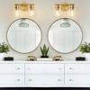 POWLIG 13.4-in 2-Light Gold Modern Dimmable Bathroom Transitional Vanity Light with Transparent Glass Shade - 4 of 4