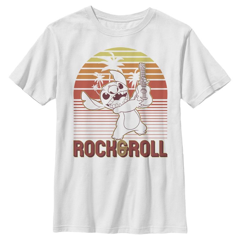 Boy's Lilo & Stitch Rock & Roll Sunset T-Shirt, 1 of 5