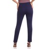 Rekucci Women's Secret Figure Pull On Knit Slim Straight Leg Pant with Wide Waist - 3 of 4