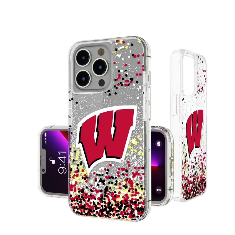 Keyscaper Wisconsin Badgers Confetti Glitter Phone Case, 1 of 2