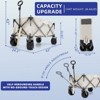 BEAFUP Collapsible Utility Wagon Cart,with 6.8 All-Terrain Wheels & Adjustable Handle–390LB Capacity for Beach,Camping,Shopping,Outdoor,Off-White - 3 of 4