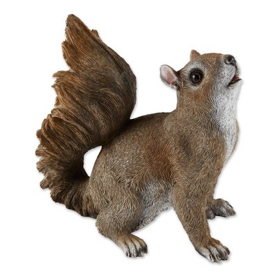 8" Polyresin Bushy Tail Squirrel Garden Figurine Brown - Zingz & Thingz