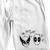 Deadpool and Wolverine Head Pen Art Men's White Lounge Shorts - 2 of 4