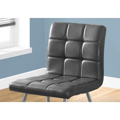 Contemporary Grey Faux Leather and Metal Side Dining Chair
