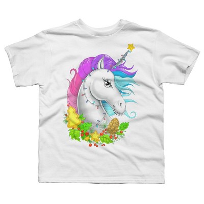 Boy's Design By Humans Christmas unicorn By NikKor T-Shirt
