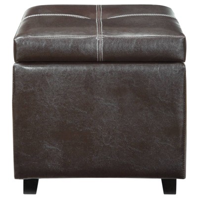 Treasure Upholstered Vinyl Ottoman Espresso - Modway