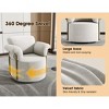 Lyngins Modern Upholstered Single Sofa Swivel Chair with Gold Metal Legs,Accent Round Armchair for Bedroom,Office - 3 of 4