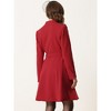 Allegra K Women's Vintage Collarless Winter Elegant A-Line Coats with Belt - image 3 of 4