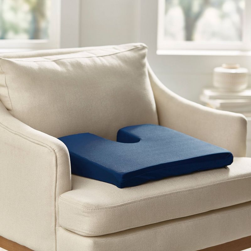 McKesson Foam Coccyx Seat Cushion, Blue, 3 of 4