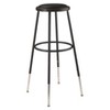 Set of 2 32"-39" Height Adjustable Heavy Duty Vinyl Padded Steel Accent Barstools Black - Hampden Furnishings: Modern Round Upholstered - 2 of 4