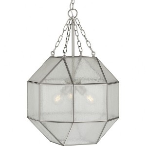 Progress Lighting, Mauldin, 3-Light Pendant, Brushed Nickel, Seeded Glass Shade - 1 of 4