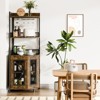 Jojoka Corner Bar Cabinet with Power Outlet and LED Strip,Liquor Cabinet with Storage and Adjustable Shelves for Small Space - 3 of 4
