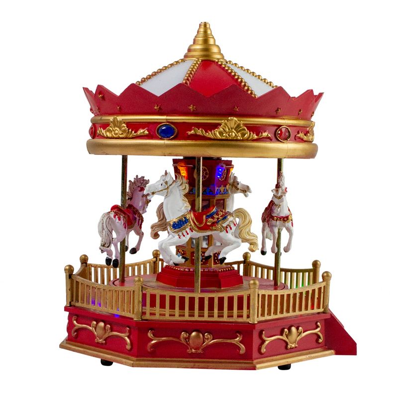 Northlight LED Lighted Animated and Musical Carousel Christmas Village Display - 9.25", 6 of 8