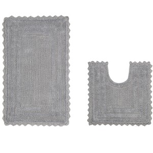 Lilly Crochet Collection 100% Cotton Reversible 2 Piece Bath Rug Set - Better Trends - 1 of 4