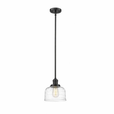 Bell - 1 Light Stem Hung Mini Pendant In Industrial Style-10 Inches Tall and 8 Inches Wide