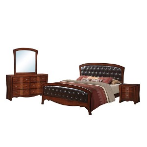 4pc Queen Jansen Panel Bedroom Set Espresso Brown - Picket House Furnishings