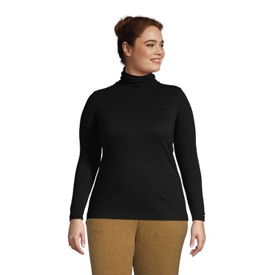 Lands' End Women's Supima Cotton Fitted Long Sleeve Turtleneck