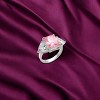 Slickblue 925 Sterling Silver Heart Ring - Rose & Clear CZ, Polished Finish, Women's Jewelry, Size 5-10 - 2 of 3