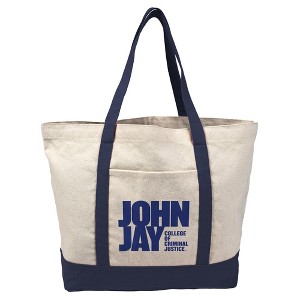 John Jay College of Criminal Justice Canvas Tote Bag With External Pocket, Reusable Shoulder Bag for Shopping, School, Beach - 1 of 4