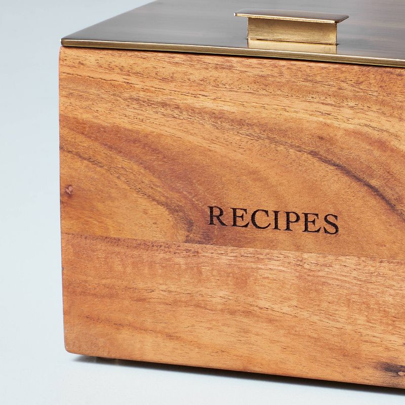 Wood Recipe Box with Metal Lid - Hearth &#38; Hand&#8482; with Magnolia, 4 of 11
