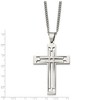 Chisel Stainless Steel Polished Cross Pendant on a 24" Curb Chain Necklace - 4 of 4