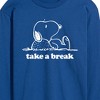 Men's - Peanuts - Take A Break Long Sleeve Graphic T-Shirt - 2 of 4