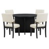 Modern 5-Piece Round Dining Table Set Pedestal Kitchen Table Set with 4 Upholstered Dining Chairs for Studio, Apartment, Small Places - 2 of 4