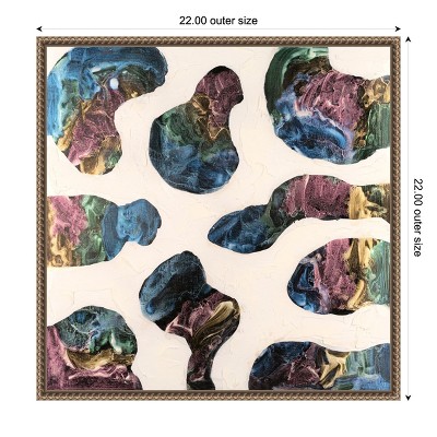 Abstract Multicolor Canvas Print with Bronze Frame, 22x22