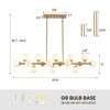 Ludomide Mid Century Modern Sputnik Chandelier - 16-Light Brass Gold Globe Ceiling Light for Dining Room/Kitchen Island/Living Room - 3 of 4