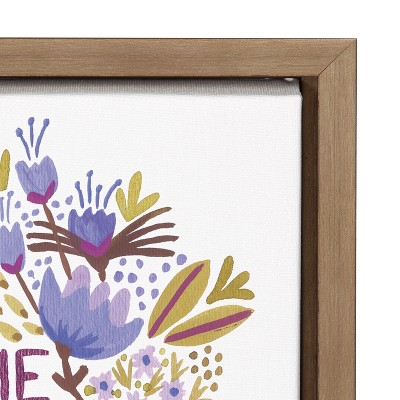 Gold Framed Canvas with Botanical Quote for Kids Nursery