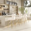 PDTEND Velvet Upholstery Bar Stools Set of 2 with Metal Legs, Button Tufted, Nailheads Trim - 4 of 4