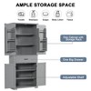 NicBex Tall Bathroom Storage Cabinet with Adjustable Shelves,2 Door Cabinet&1 Drawer,Freestanding Cabinet with Anti-Tipping Device for Bathroom - 4 of 4
