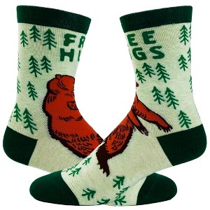 Crazy Dog T-Shirts Men's Free Hugs Socks Funny Bear Woods Camping Outdoors Novelty Footwear - 1 of 4