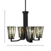 Toltec Lighting Apollo 4 - Light Chandelier in  Dark Granite with 5" Square Fiesta Art Glass Shade - 2 of 2