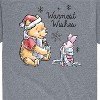 Men's - Winnie the Pooh - Pooh & Piglet Warmest Wishes Christmas Short Sleeve Graphic T-Shirt - 2 of 4