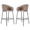 Set of 4 Outdoor PE Rattan Barstools,Metal Bar Stools with Armrests and Footrest,UV Resistant Patio Bar Chairs for Garden or Balcony-Coolbibila - 3 of 4