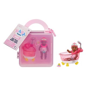 BABY Born Minis Playset - Doll with Brown Eyes, Bathtub & Rubber Duck Accessory - 1 of 4
