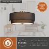 VAXCEL Burnaby Mid-Century Modern Semi Flush Mount Ceiling Light White Linen Drum Shade - 4 of 4
