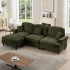 AENKYO Oversized Modular Sofa Set with Removable Ruffles & Ottoman, Large Seater, Deep Seat Corner Sofa with Chenille Fabric for Office, Living Room - 4 of 4