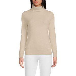 Lands' End Women's Cashmere Turtleneck Sweater - 1 of 4