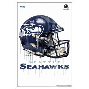 Trends International NFL Seattle Seahawks - Drip Helmet 20 Framed Wall Poster Prints - 1 of 4