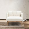 APRILSOUL Teddy White Fashionable and Classic Style Chaise Lounge Chair, 3-Level Adjustable Backrest, Removable Cover - 3 of 4