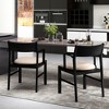 Tangkula Dining Chair w/ Arms Set of 2 Modern Kitchen Chairs & Contoured Backrest Black & Beige - 2 of 4