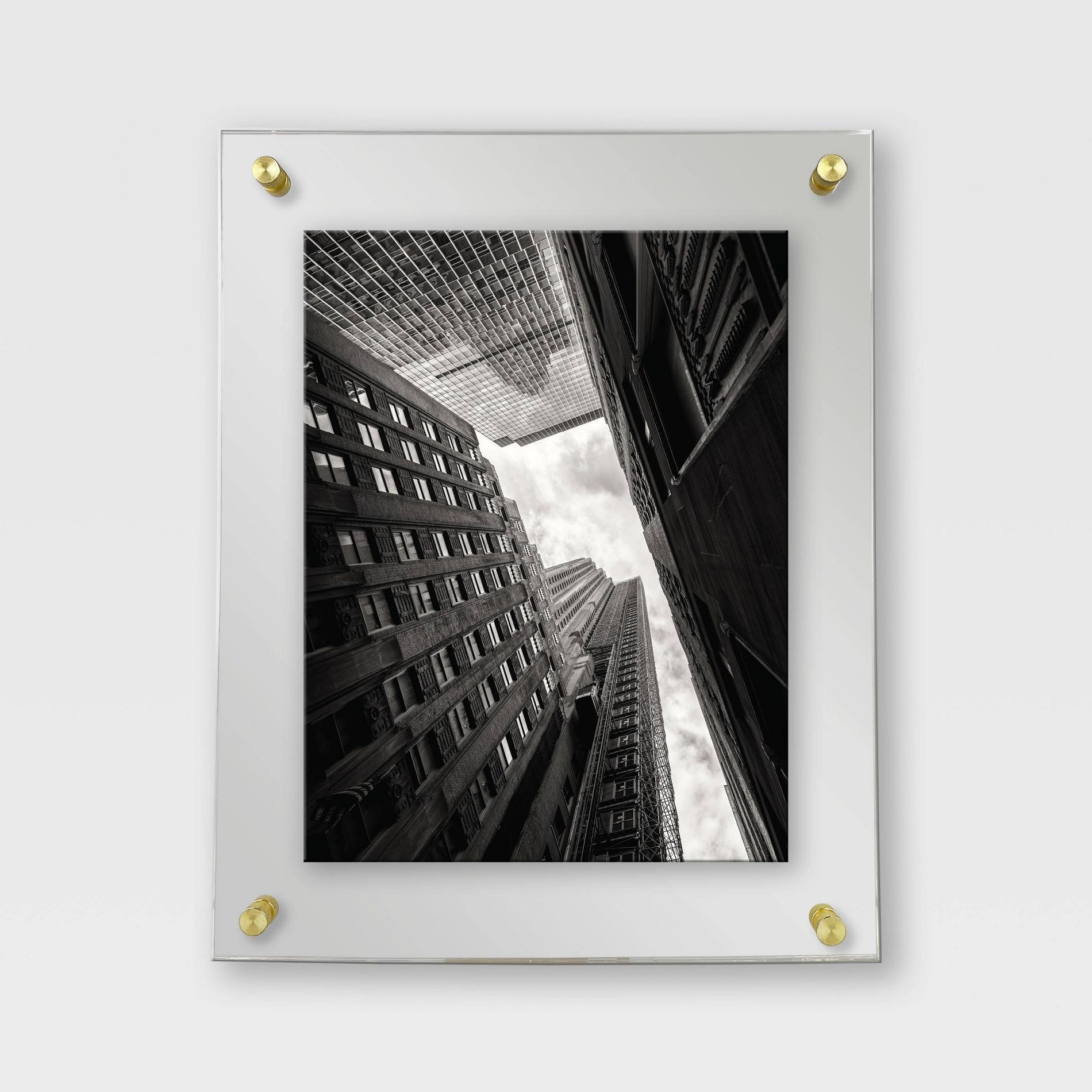 11" x 14" Acrylic Frame Clear - Threshold™: Modern Wall Mount, Brass Hardware